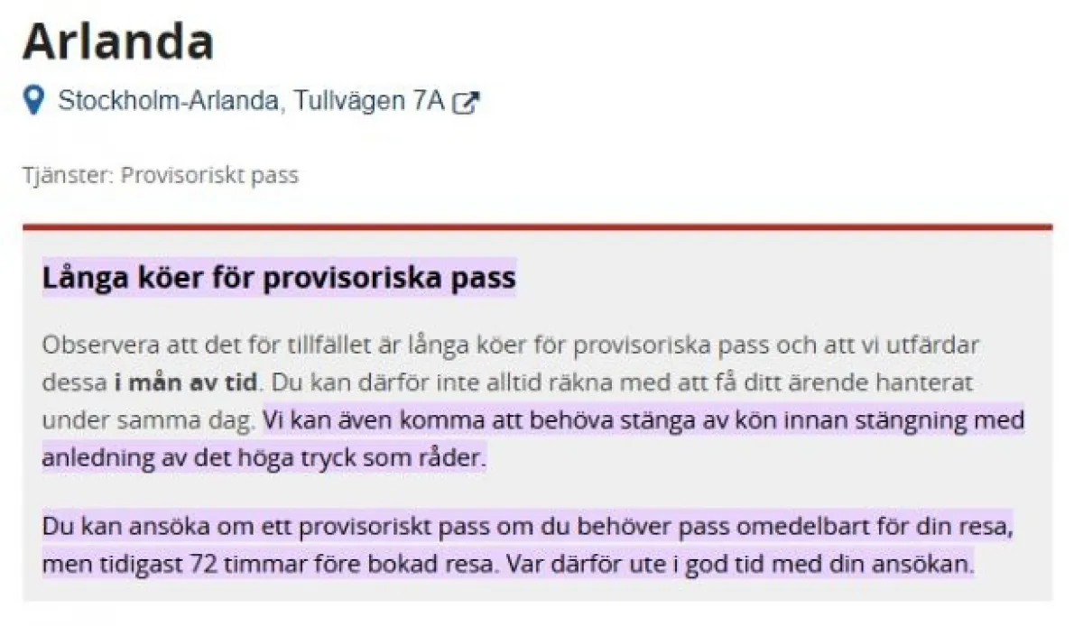 The police’s official announcement about the queue situation